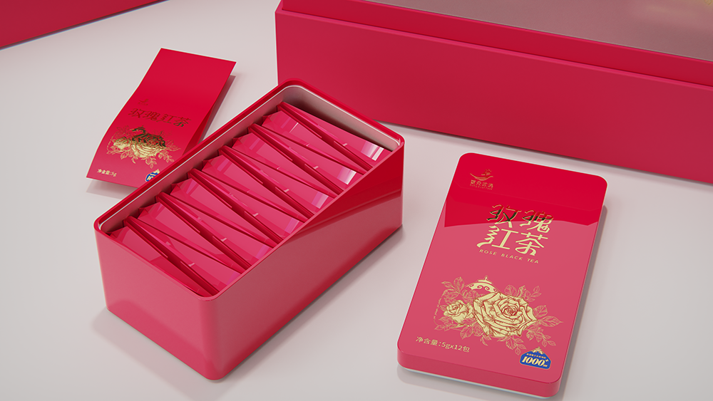 玫瑰红茶包装设计